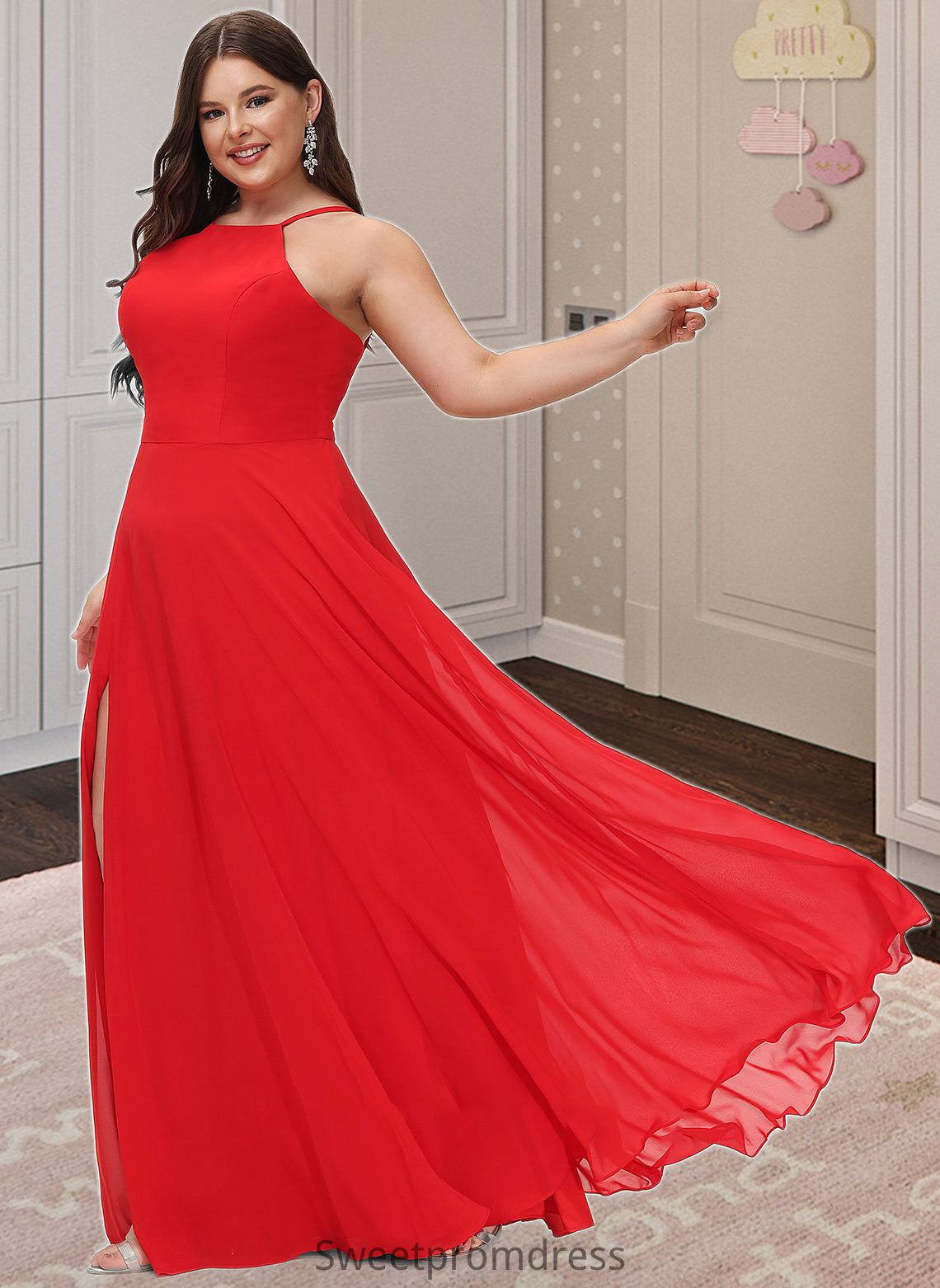 Elise A-Line Scoop Neck Floor-Length Bridesmaid Dress DHP0012779