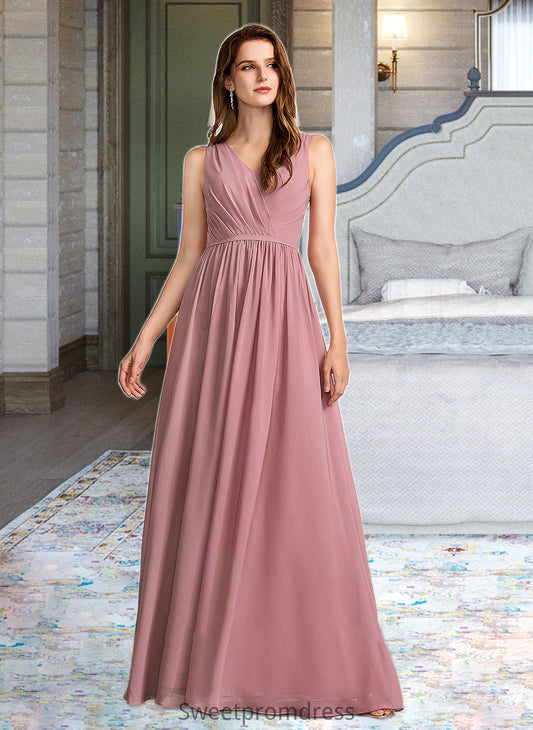 Nyasia A-Line Floor-Length Bridesmaid Dress DHP0012922