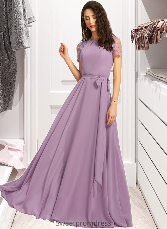 Diya A-Line Scoop Neck Floor-Length Bridesmaid Dress DHP0012952