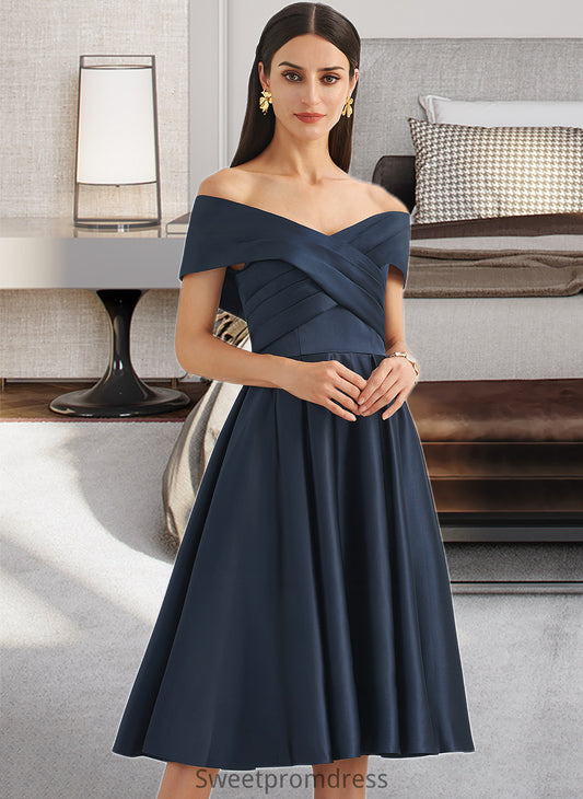 Everly A-Line Off-the-Shoulder Knee-Length Bridesmaid Dress With Pockets DHP0013150