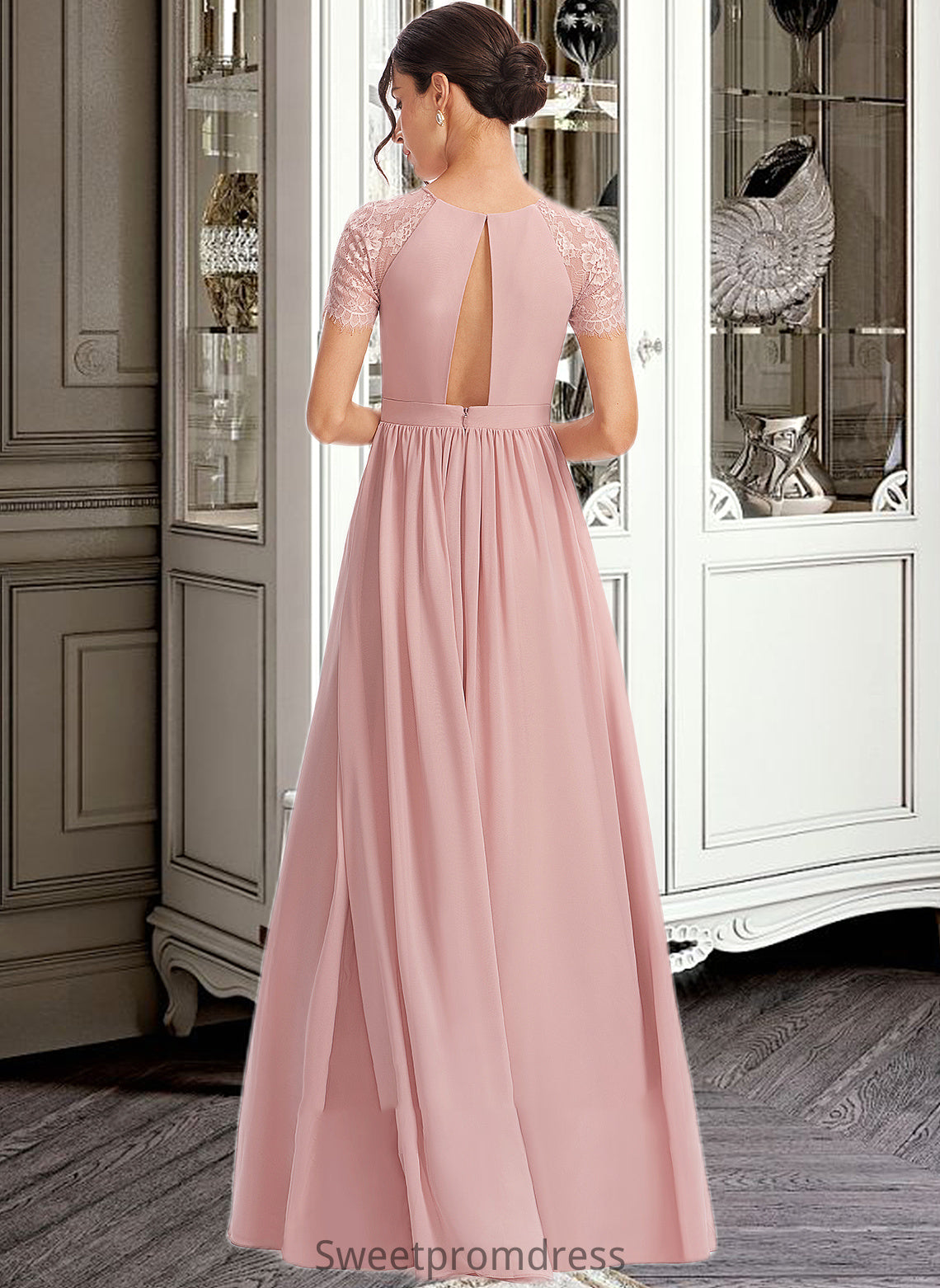 Madeleine A-Line Floor-Length Bridesmaid Dress With Lace DHP0013151