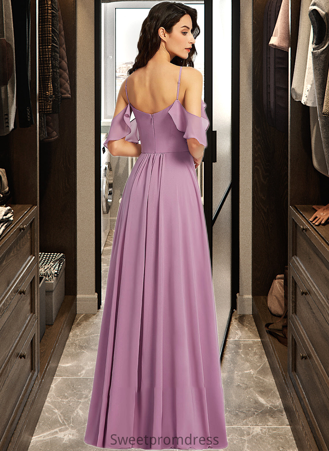 Millicent A-Line Scoop Neck Floor-Length Bridesmaid Dress With Pockets DHP0013287