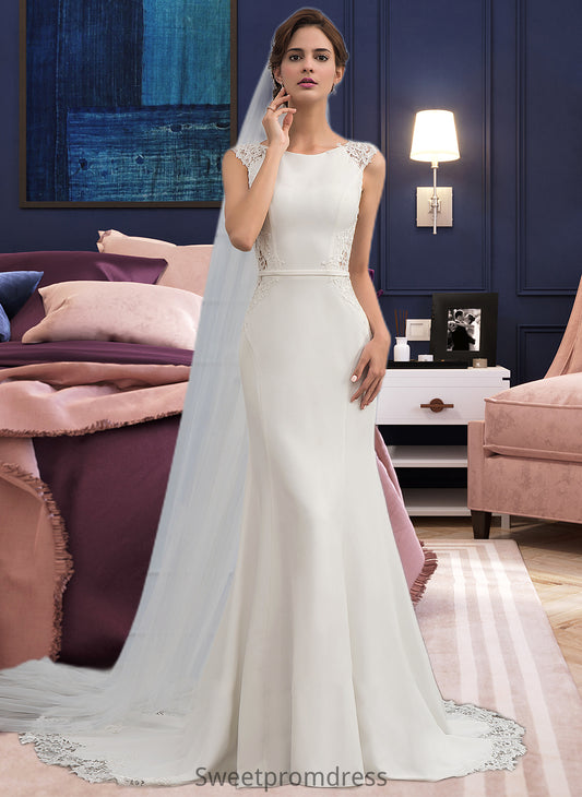 Charlotte Trumpet/Mermaid Court Train Stretch Crepe Wedding Dress DHP0013711