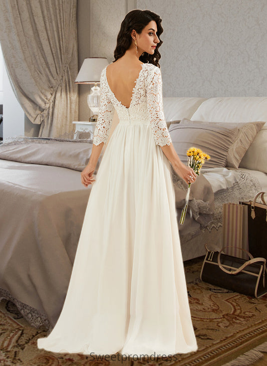 Julia A-Line Sweep Train Wedding Dress With Lace DHP0013715