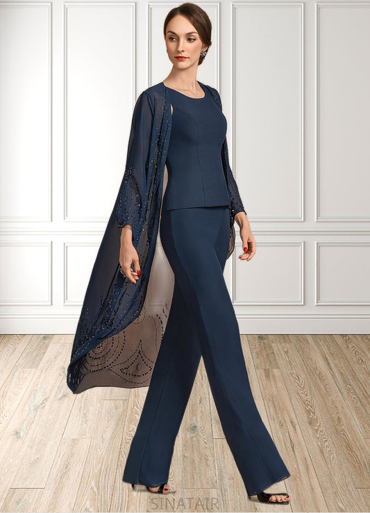 Myah Jumpsuit/Pantsuit Scoop Neck Floor-Length Chiffon Mother of the Bride Dress DH126P0014914