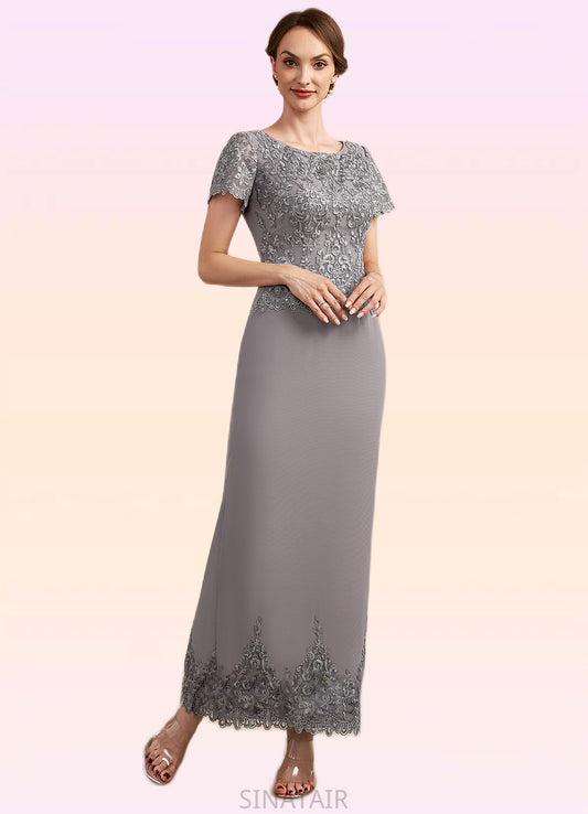 Viviana Sheath/Column Scoop Neck Ankle-Length Chiffon Lace Mother of the Bride Dress With Sequins DH126P0014922