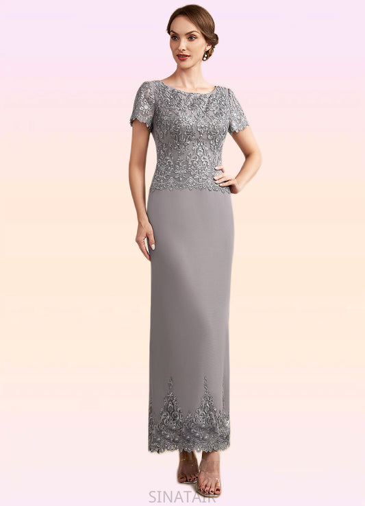 Viviana Sheath/Column Scoop Neck Ankle-Length Chiffon Lace Mother of the Bride Dress With Sequins DH126P0014922