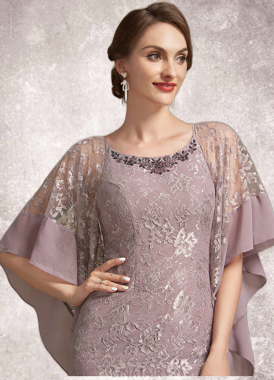 Sophia Trumpet/Mermaid Scoop Neck Asymmetrical Chiffon Lace Mother of the Bride Dress DH126P0014945