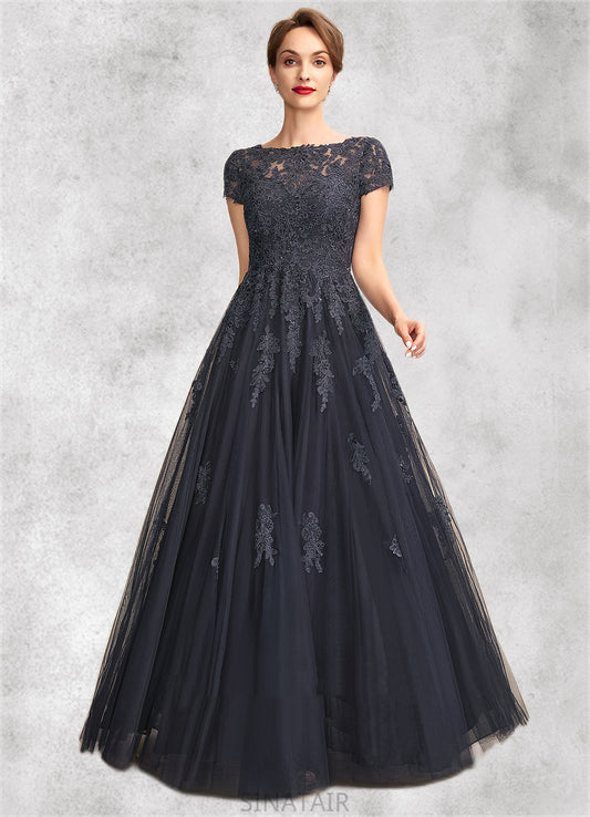 Uerica A-Line Scoop Neck Floor-Length Tulle Lace Mother of the Bride Dress With Beading DH126P0015029