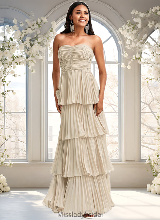 Noelle A-line Sweetheart Floor-Length Chiffon Bridesmaid Dress DHP0025762