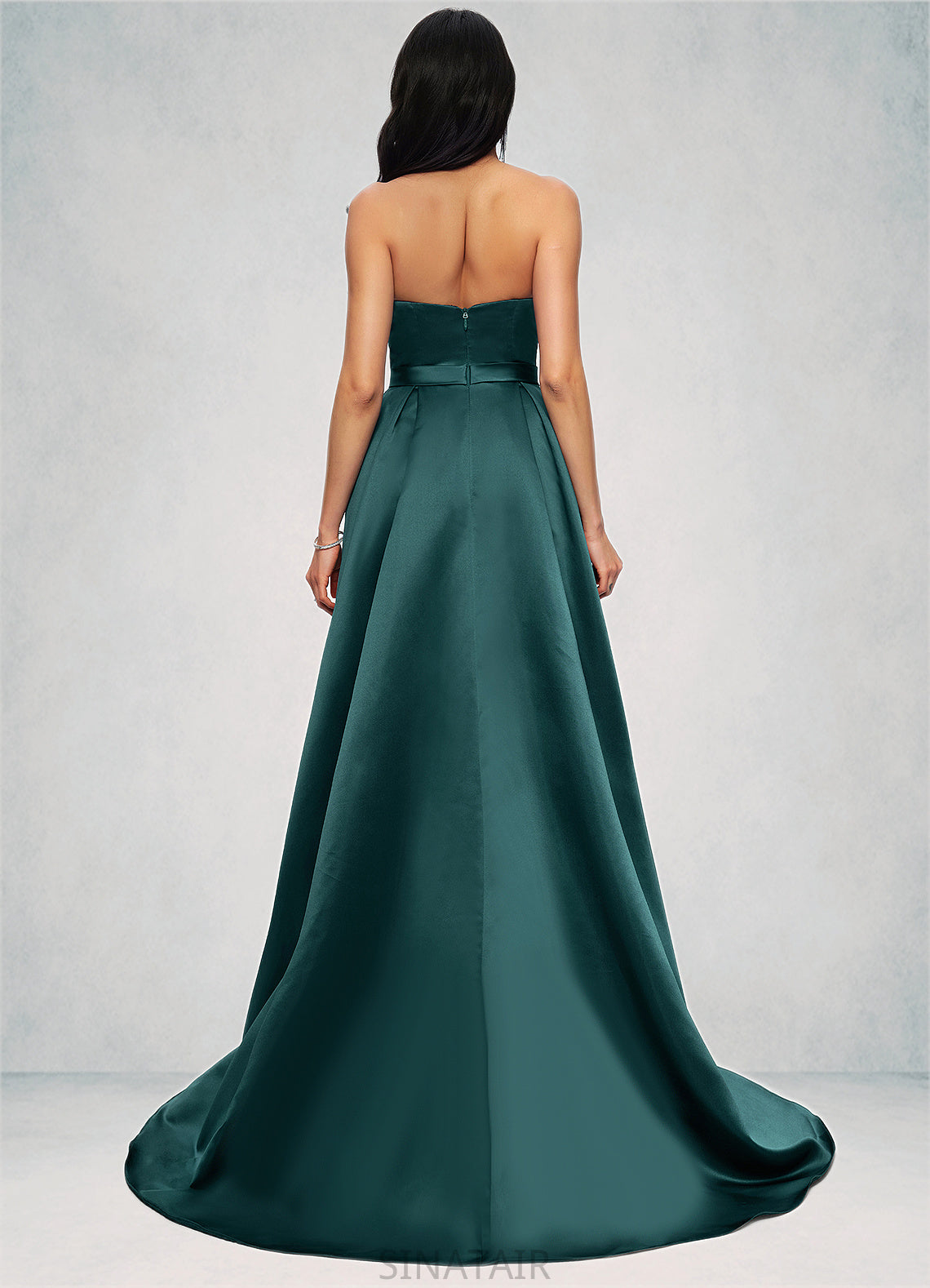 Karissa Ball-Gown/Princess Sweep Train Satin Prom Dresses DHP0022207