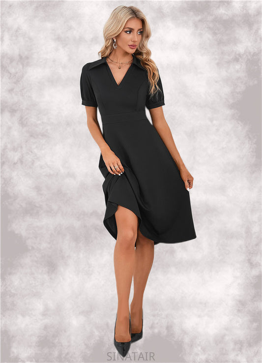 Madelynn V-Neck Elegant A-line Cotton Blends Midi Dresses DHP0022412