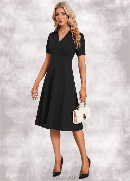 Madelynn V-Neck Elegant A-line Cotton Blends Midi Dresses DHP0022412