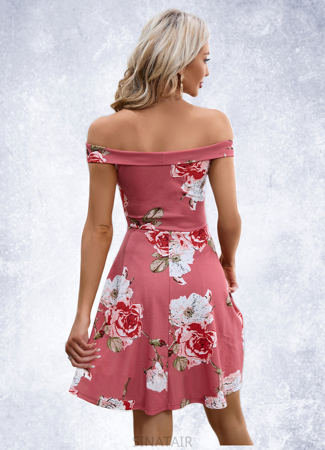 Giovanna Floral Print Cold Shoulder Elegant A-line Cotton Blends Mini Dresses DHP0022443