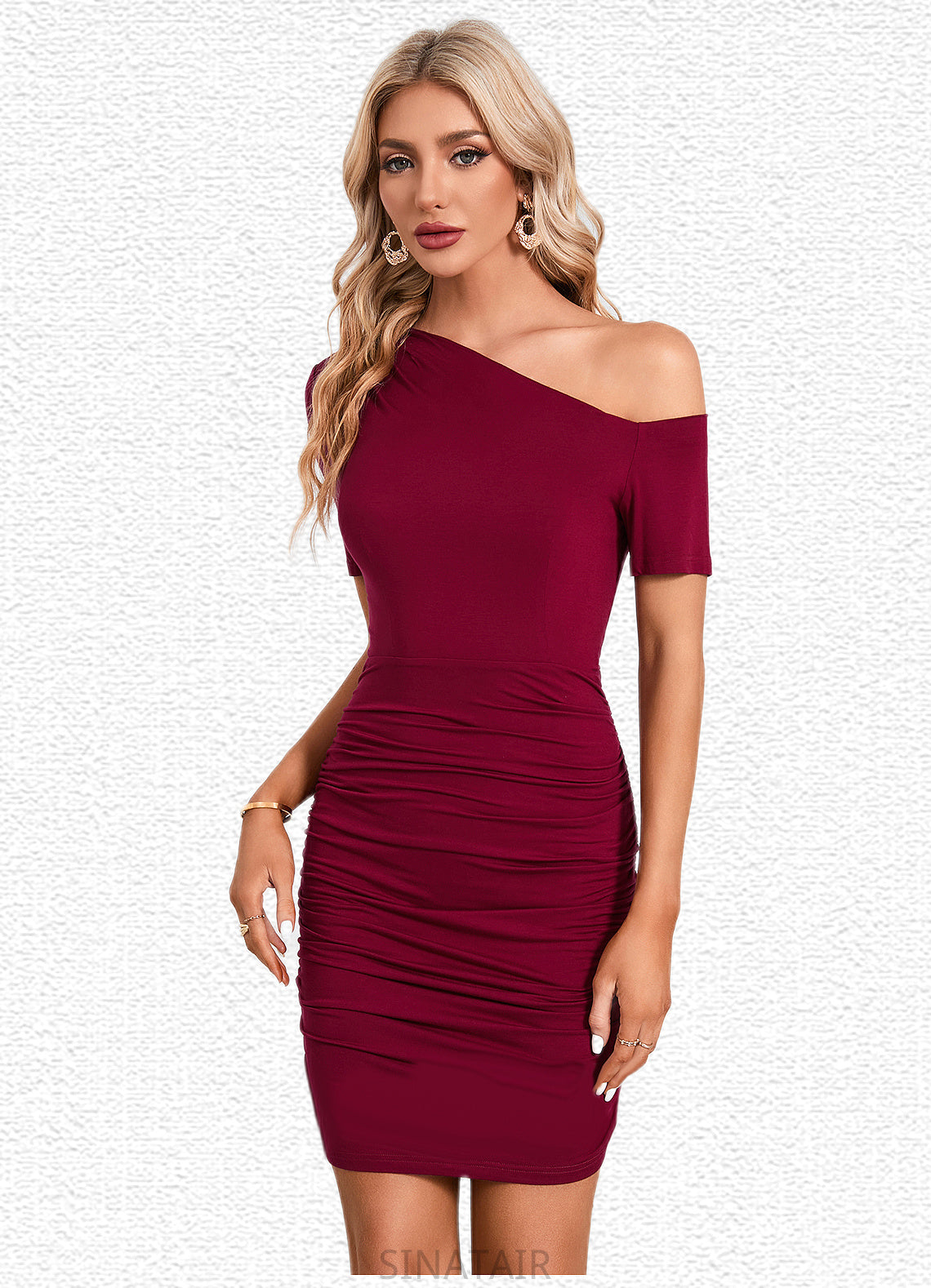 Justice Ruffle Asymmetrical Sexy Bodycon Cotton Blends Mini Dresses DHP0022490