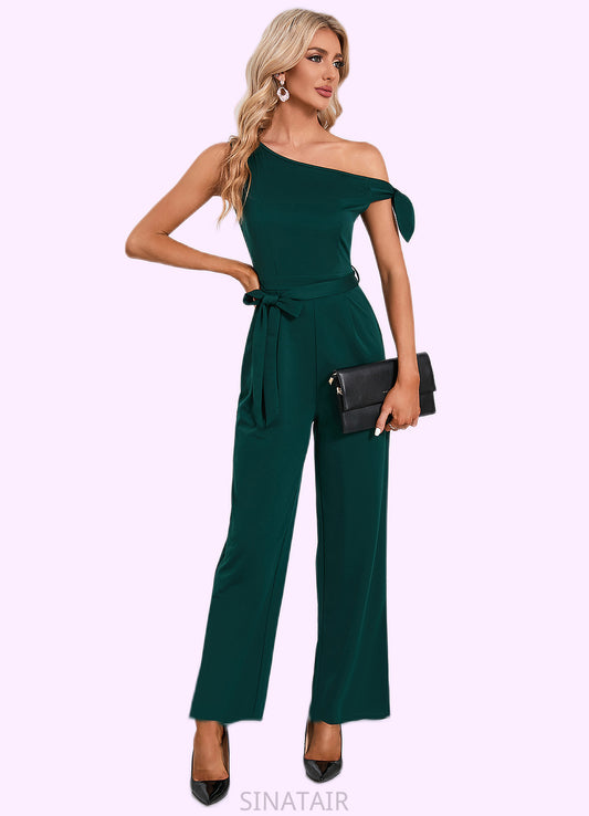 Renee One Shoulder Elegant Jumpsuit/Pantsuit Cotton Blends Maxi Dresses DHP0022491