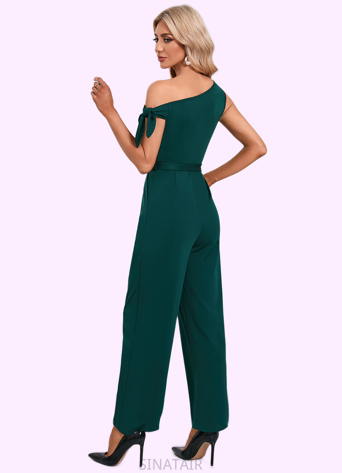 Renee One Shoulder Elegant Jumpsuit/Pantsuit Cotton Blends Maxi Dresses DHP0022491