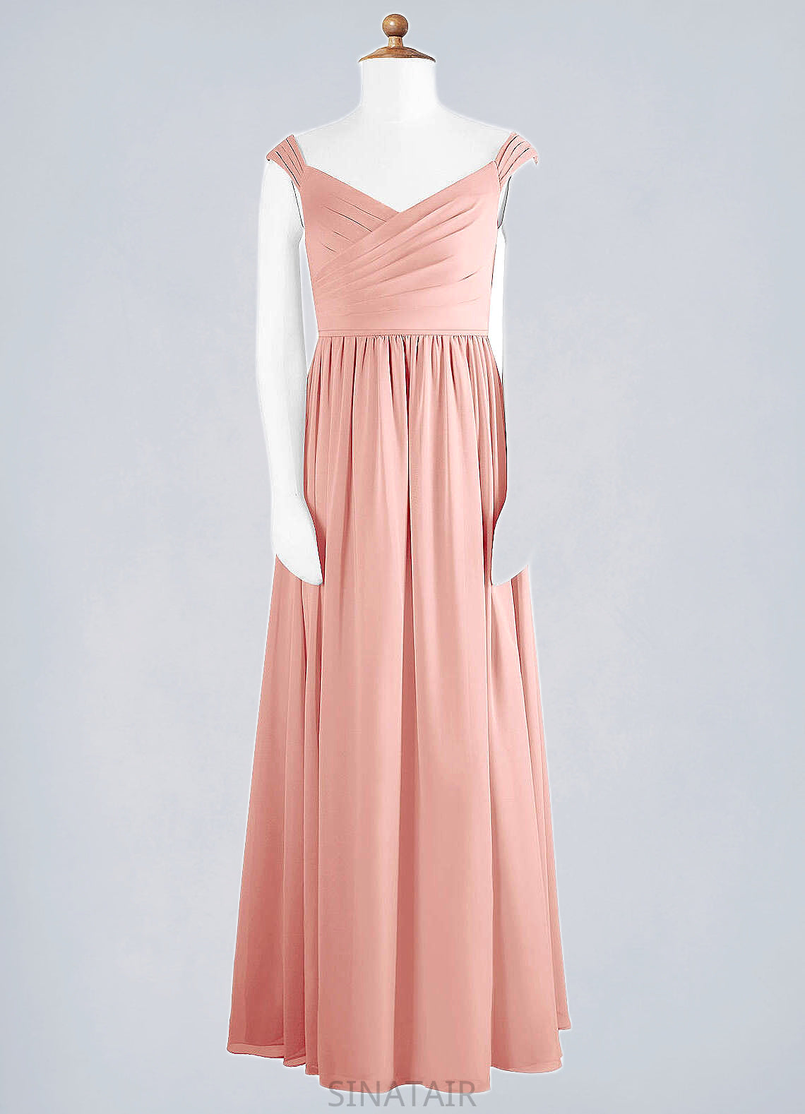 Luz A-Line Pleated Chiffon Floor-Length Junior Bridesmaid Dress Rosette DHP0022868