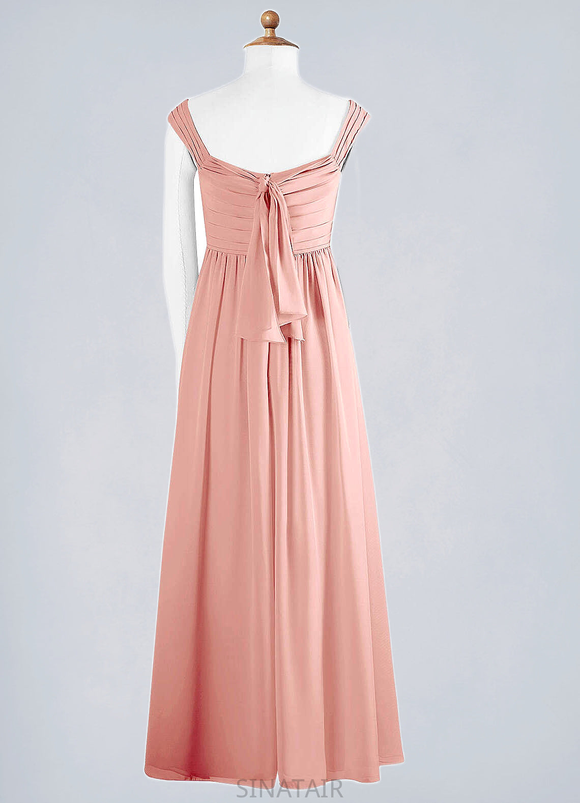 Luz A-Line Pleated Chiffon Floor-Length Junior Bridesmaid Dress Rosette DHP0022868