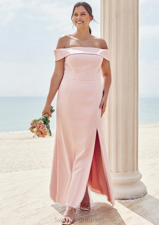 Trumpet/Mermaid Off-the-Shoulder Sleeveless Floor-Length Stretch Crepe Plus Size Bridesmaid Dresses Amber DHP0025261