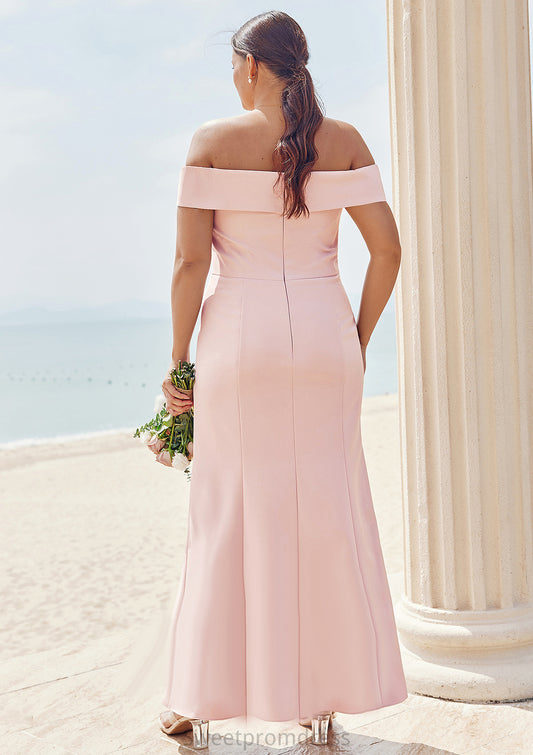 Trumpet/Mermaid Off-the-Shoulder Sleeveless Floor-Length Stretch Crepe Plus Size Bridesmaid Dresses Amber DHP0025261