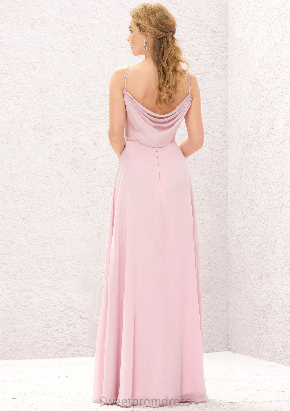 A-line Sweetheart Sleeveless Long/Floor-Length Chiffon Bridesmaid Dresses With Pleated Dominique DHP0025335