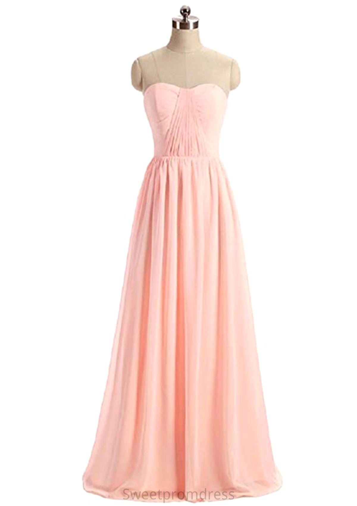 Sweetheart Sleeveless Long/Floor-Length A-Line/Princess Chiffon Bridesmaid Dresses Sienna DHP0025418