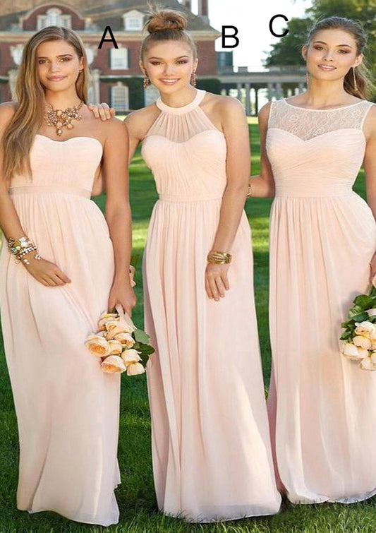 Sweetheart Sleeveless Long/Floor-Length A-Line/Princess Chiffon Bridesmaid Dresses Sienna DHP0025418