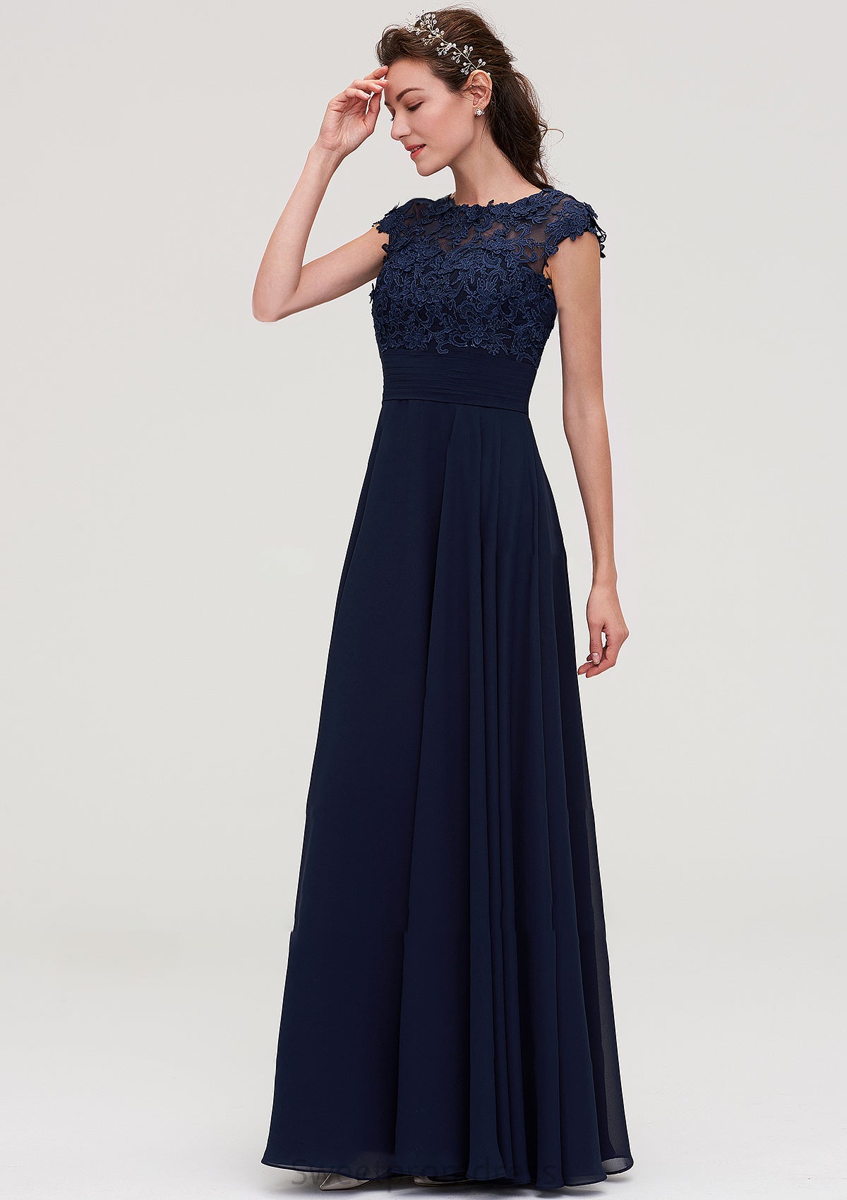 Sleeveless Chiffon A-line/Princess Long/Floor-Length Bridesmaid Dresseses With Appliqued Breanna DHP0025455