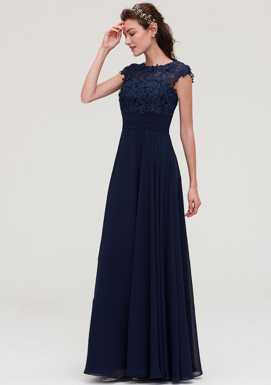 Sleeveless Chiffon A-line/Princess Long/Floor-Length Bridesmaid Dresseses With Appliqued Breanna DHP0025455