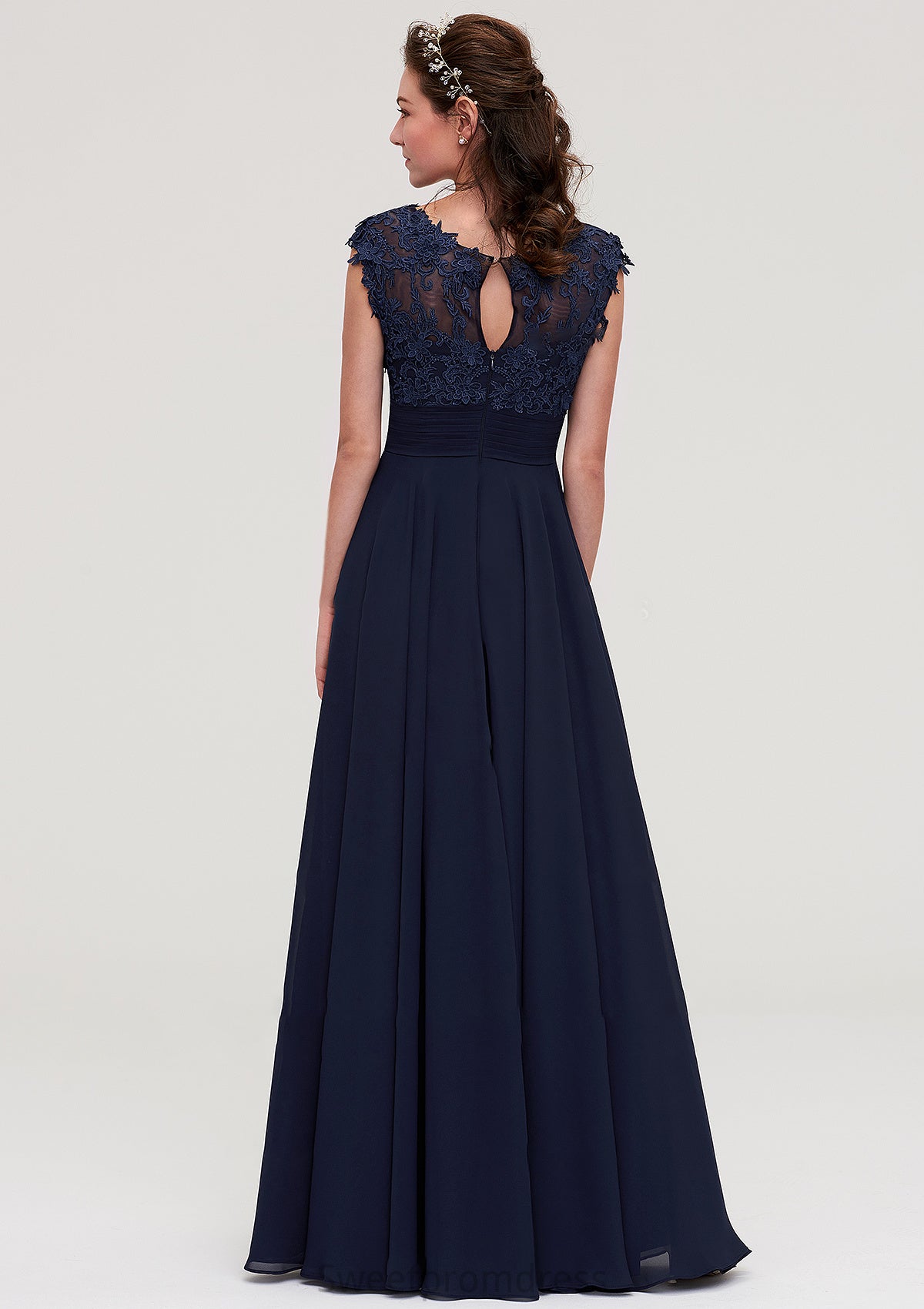 Sleeveless Chiffon A-line/Princess Long/Floor-Length Bridesmaid Dresseses With Appliqued Breanna DHP0025455