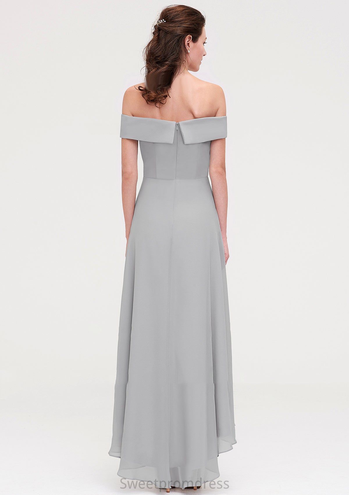 Off-the-Shoulder Sleeveless Asymmetrical Chiffon A-line/Princess Bridesmaid Dresseses Briley DHP0025465