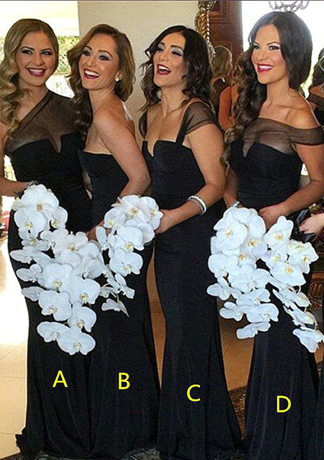 Sweetheart Sleeveless Long/Floor-Length Sheath/Column Elastic Satin Bridesmaid Dresses Margery DHP0025542