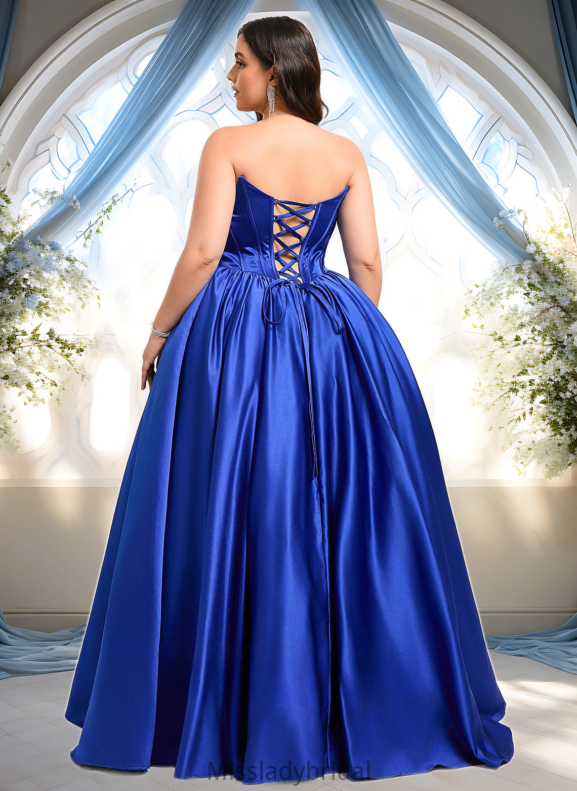 Wendy Ball-Gown/Princess Straight Floor-Length Satin Prom Dresses DHP0025831