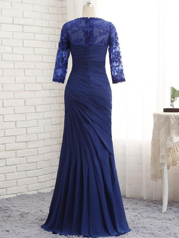 Taylor Trumpet/Mermaid Chiffon Lace Sweetheart 3/4 Sleeves Floor-Length Mother of the Bride Dresses DHP0020442