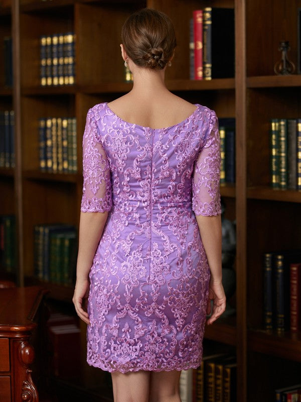 Scarlett Sheath/Column Lace V-neck 1/2 Sleeves Short/Mini Mother of the Bride Dresses DHP0020367