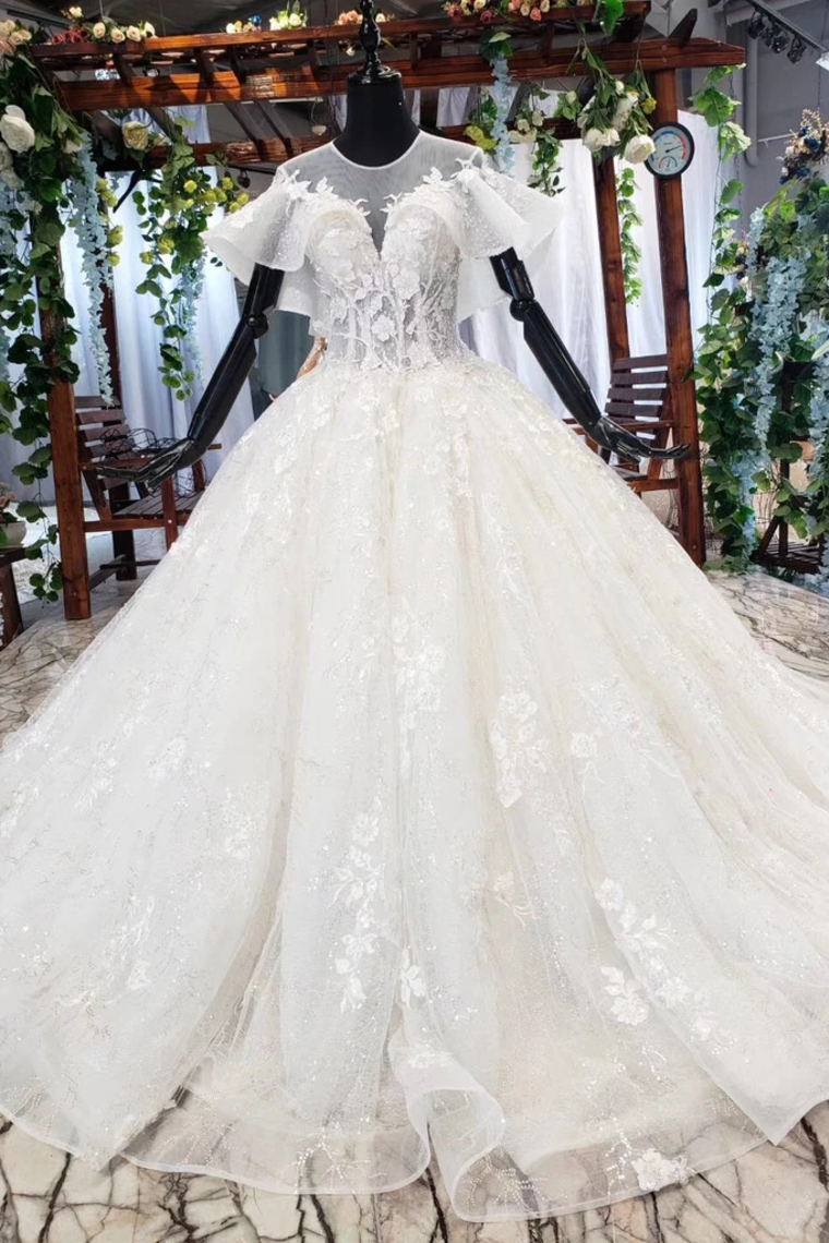 Gorgeous Ball Gown Big Wedding Dresses Princess Bridal Dress With SJSPRBJ5CLK