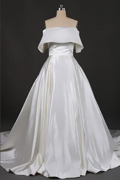 Stunning Off the Shoulder Strapless Ball Gown Long Wedding Dresses, Wedding Gowns SJS15440