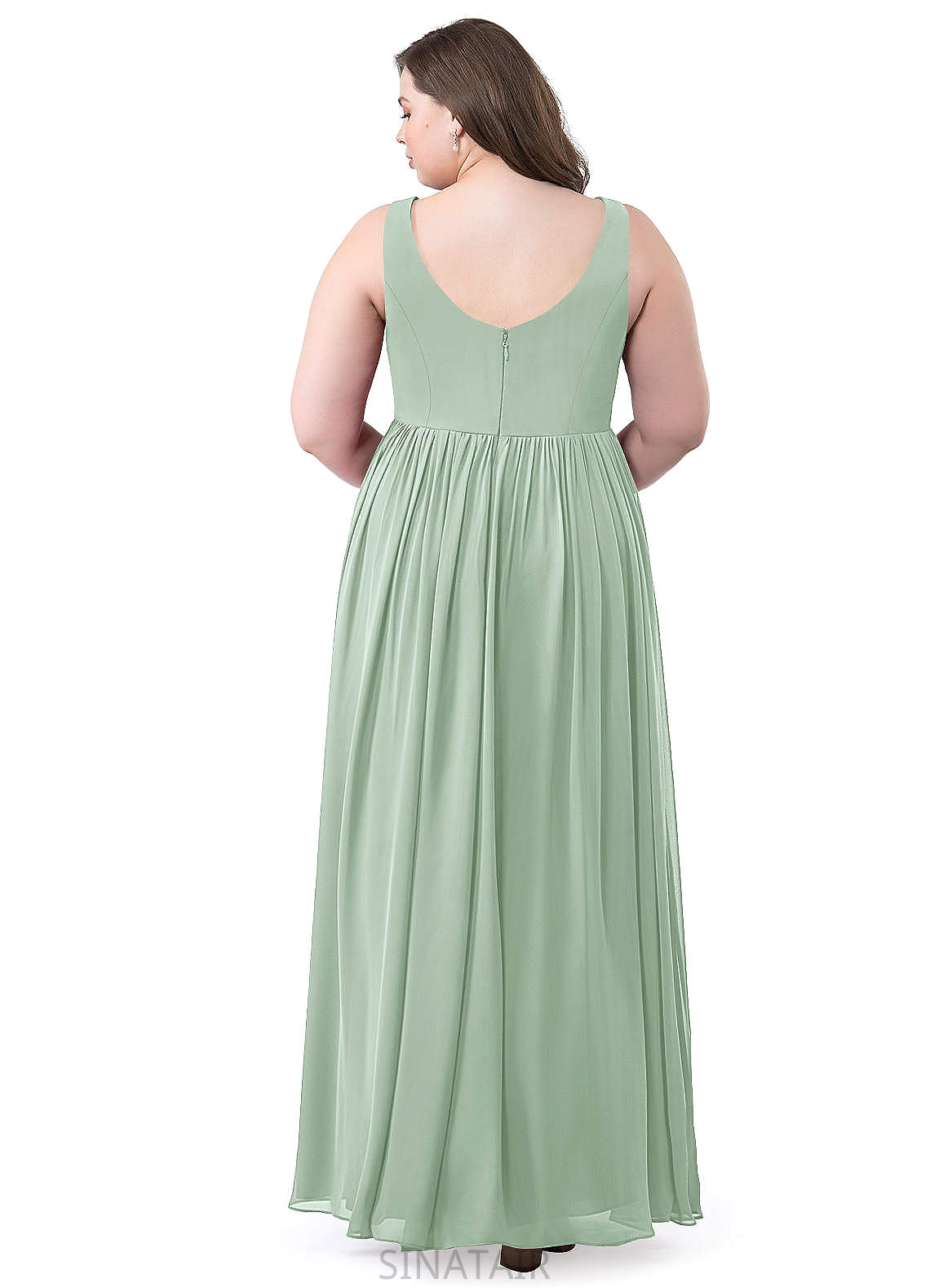 Yasmin Sleeveless Floor Length A-Line/Princess Scoop Natural Waist Bridesmaid Dresses