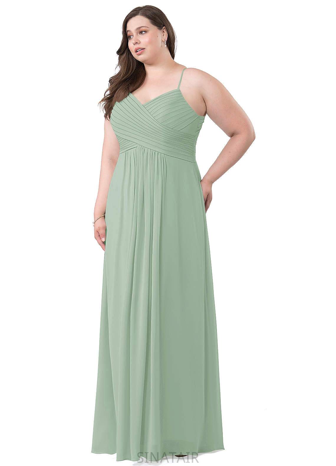 Lana Sleeveless Floor Length V-Neck Natural Waist A-Line/Princess Bridesmaid Dresses