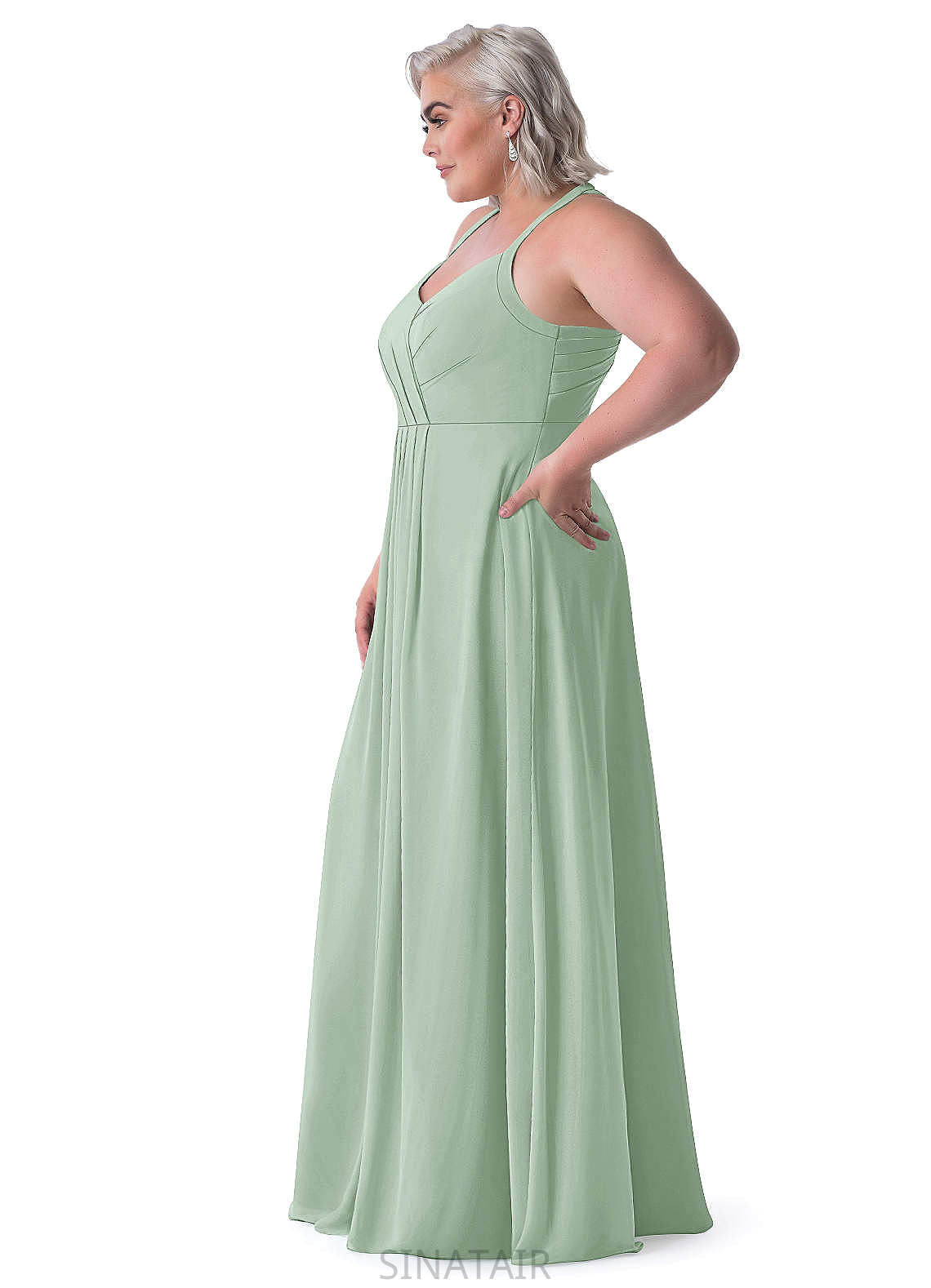 Charlize Straps Floor Length Sleeveless A-Line/Princess Natural Waist Bridesmaid Dresses