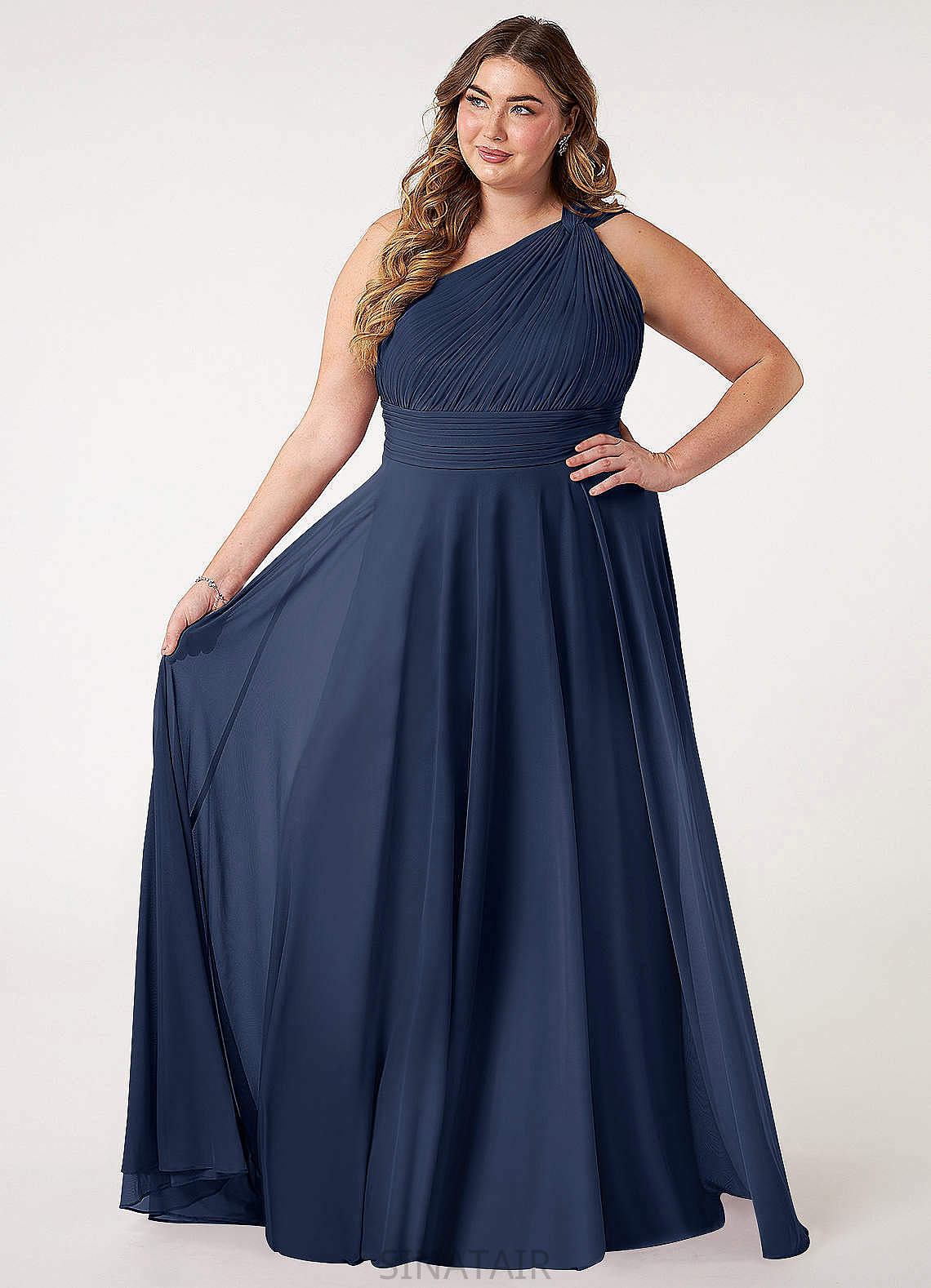 Rosalie Sleeveless Floor Length A-Line/Princess Spaghetti Staps Natural Waist Bridesmaid Dresses