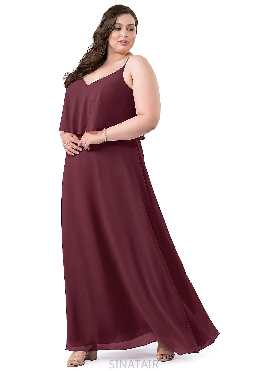 Emmy Floor Length Sleeveless A-Line/Princess Natural Waist Scoop Bridesmaid Dresses