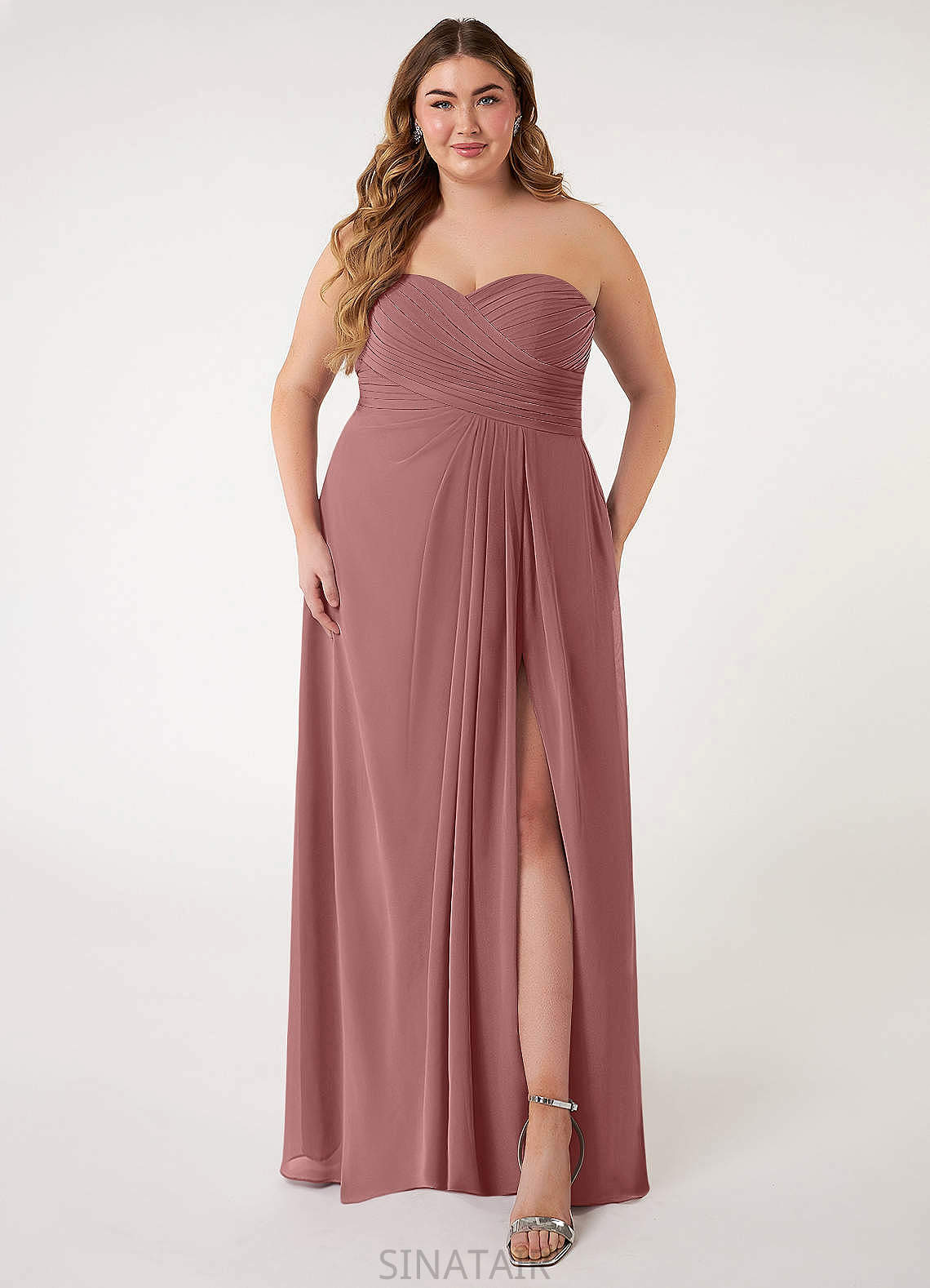 Viv A-Line/Princess V-Neck Sleeveless Natural Waist Floor Length Bridesmaid Dresses