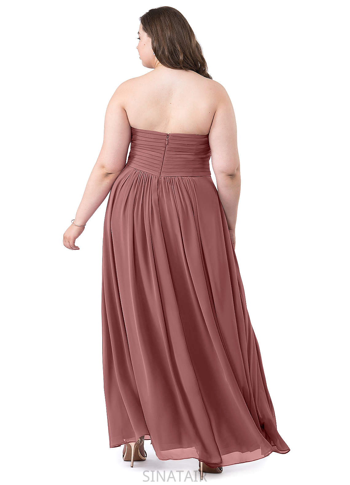 Micaela Natural Waist V-Neck A-Line/Princess Sleeveless Floor Length Bridesmaid Dresses