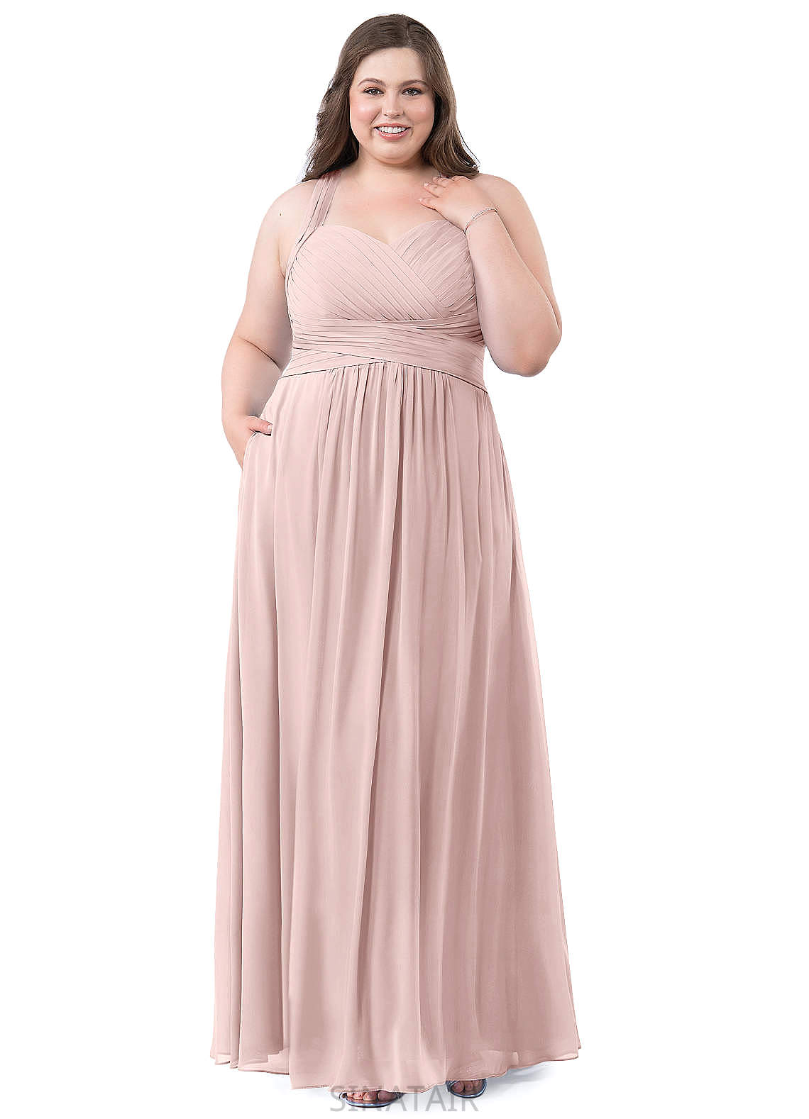 Dylan Sleeveless Floor Length A-Line/Princess Natural Waist Scoop Bridesmaid Dresses