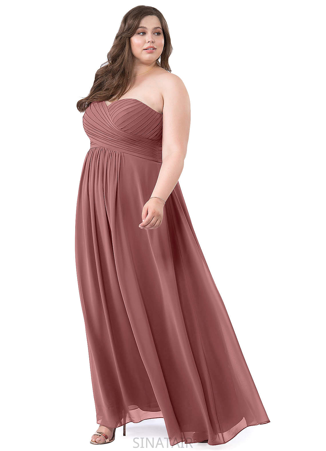 Micaela Natural Waist V-Neck A-Line/Princess Sleeveless Floor Length Bridesmaid Dresses