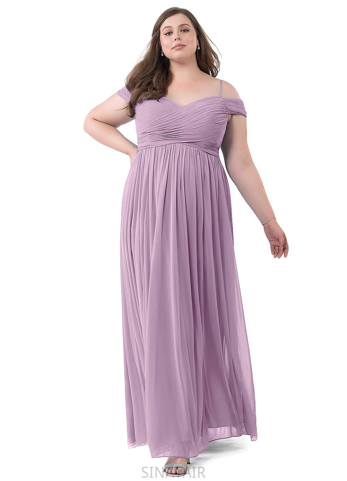 Jayla Sleeveless One Shoulder Natural Waist A-Line/Princess Floor Length Bridesmaid Dresses