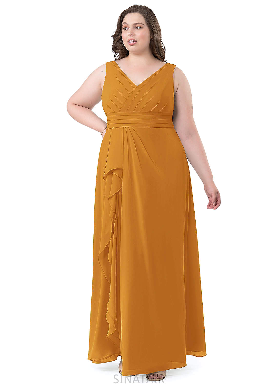 Jane Sleeveless Off The Shoulder Floor Length Natural Waist A-Line/Princess Bridesmaid Dresses