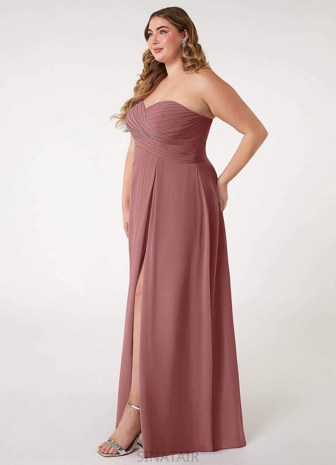 Viv A-Line/Princess V-Neck Sleeveless Natural Waist Floor Length Bridesmaid Dresses